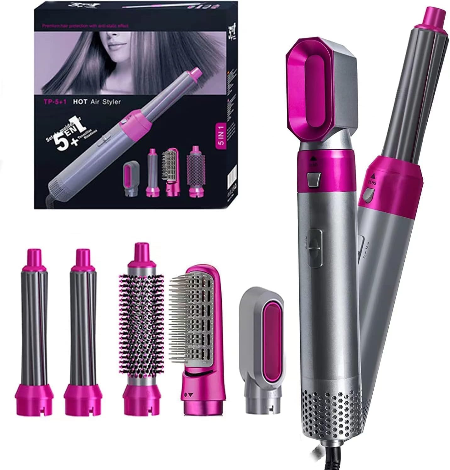 5-in-1 Electric Hair Dryer Brush Hot Air Styler Blow Dryer Comb